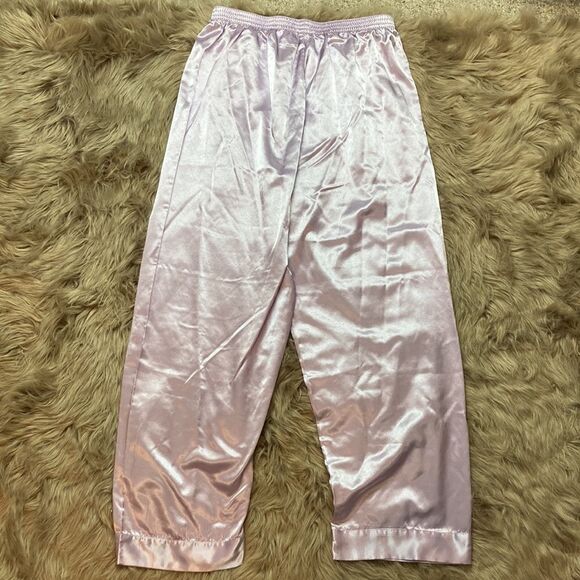 Blair Two Piece Set Long Sleeve Button Down Striped Pajama Top & Satin Bottoms - Picture 9 of 10